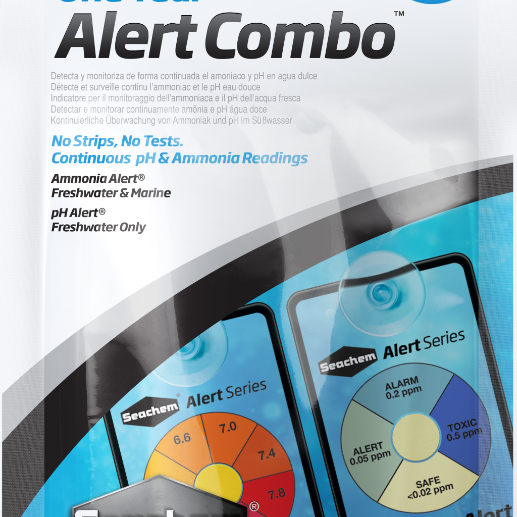 Embalagem Seachem One Year Alert Combo com indicadores de pH e amónia