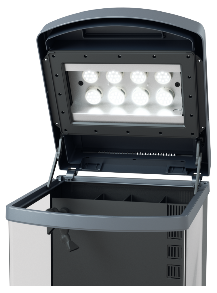 Tampa LED Sera Biotop Nano LED Cube 60 31107 montada no aquário