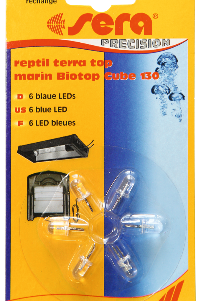 Embalagem sera 31137 com seis LEDs azuis de substituição