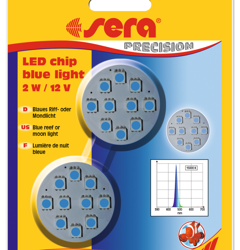 Embalagem Sera LED chip blue light, 2 unidades de 2 W / 12 V