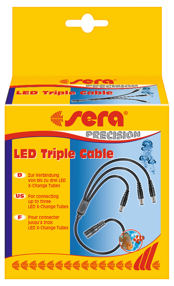 Embalagem sera LED Triple Cable, distribuidor para três tubos