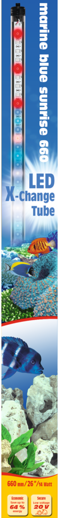Embalagem sera LED X-Change Tube marine blue sunrise 660 mm