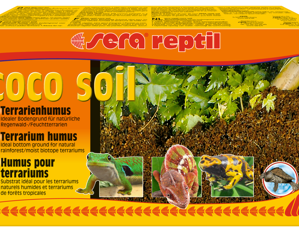 Embalagem sera reptil coco soil, substrato de coco para terrários húmidos