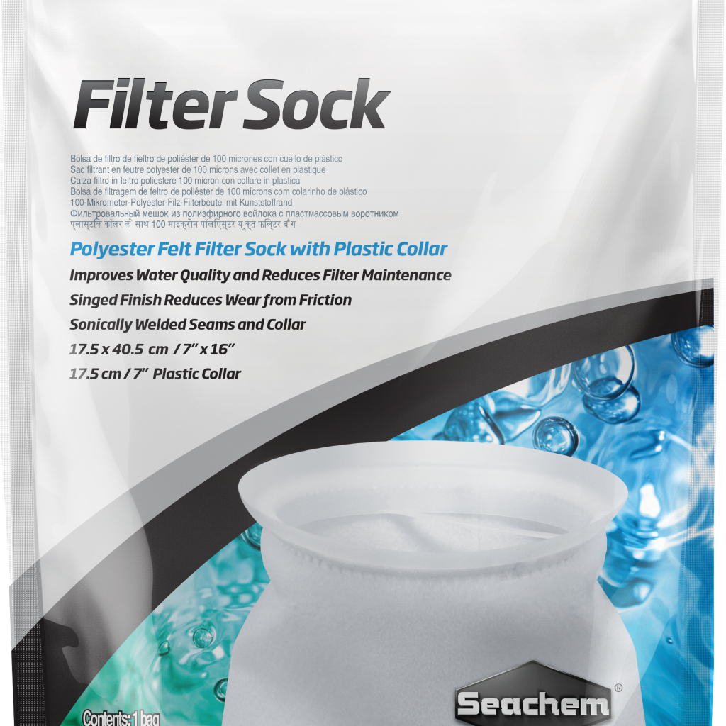 Embalagem Seachem Filter Sock 100 microns 17,5 × 40,5 cm