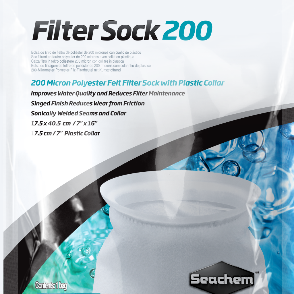 Embalagem Seachem Filter Sock 200 microns 17,5 × 40,5 cm