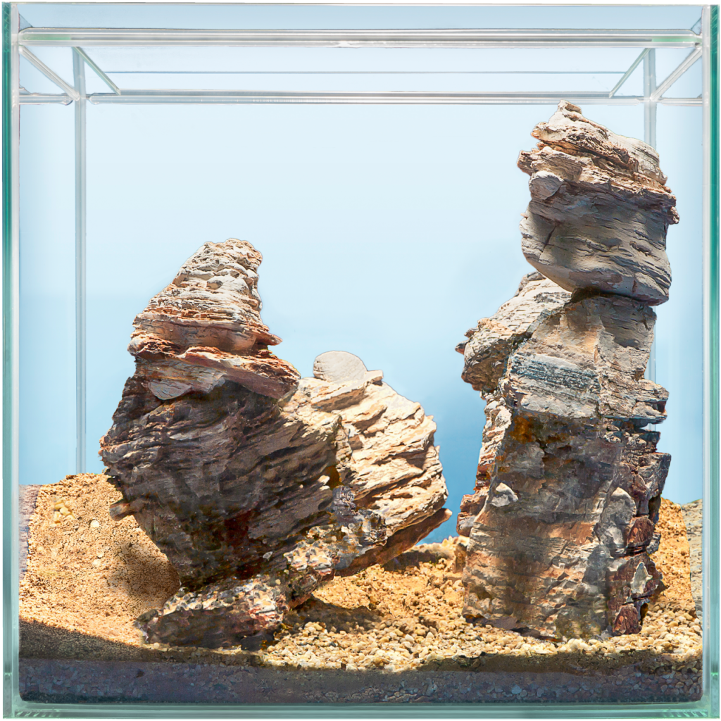 Exemplo de montagem sera Hardscape Grand Canyon; aquário não incluído