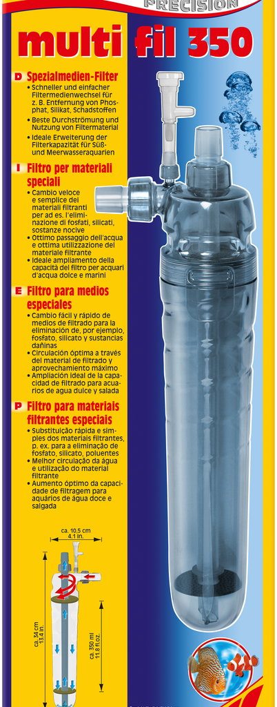 Embalagem SERA multi fil 350, filtro para materiais filtrantes especiais