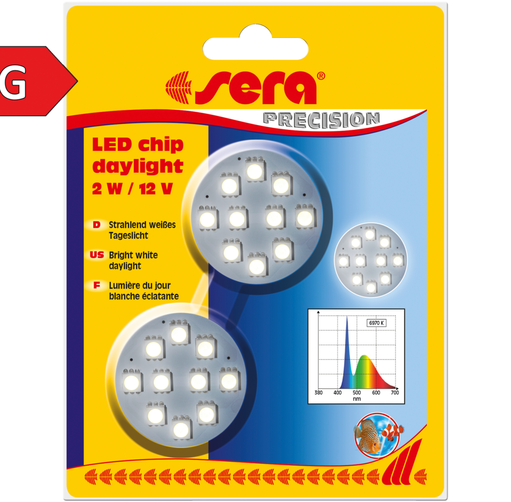 Embalagem Sera LED chip daylight, duas unidades de 2 W / 12 V