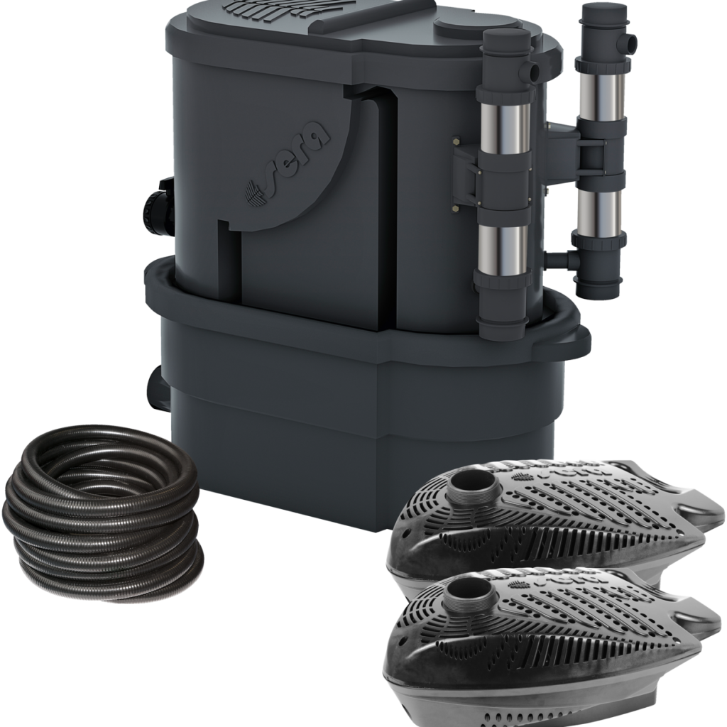 sera KOI Professional 24000 antracite com duas bombas PP 12000 e dois sistemas UV-C de 55 W