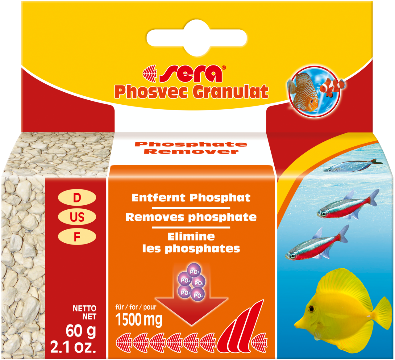 Embalagem sera Phosvec Granulat 60 g referência 32180