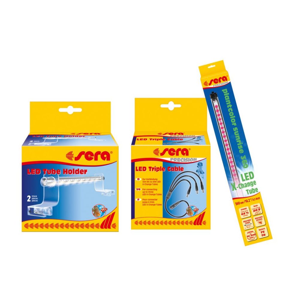 Pack sera Plantcolor Sunrise 360 com LED Tube Holder Clear e LED Triple Cable