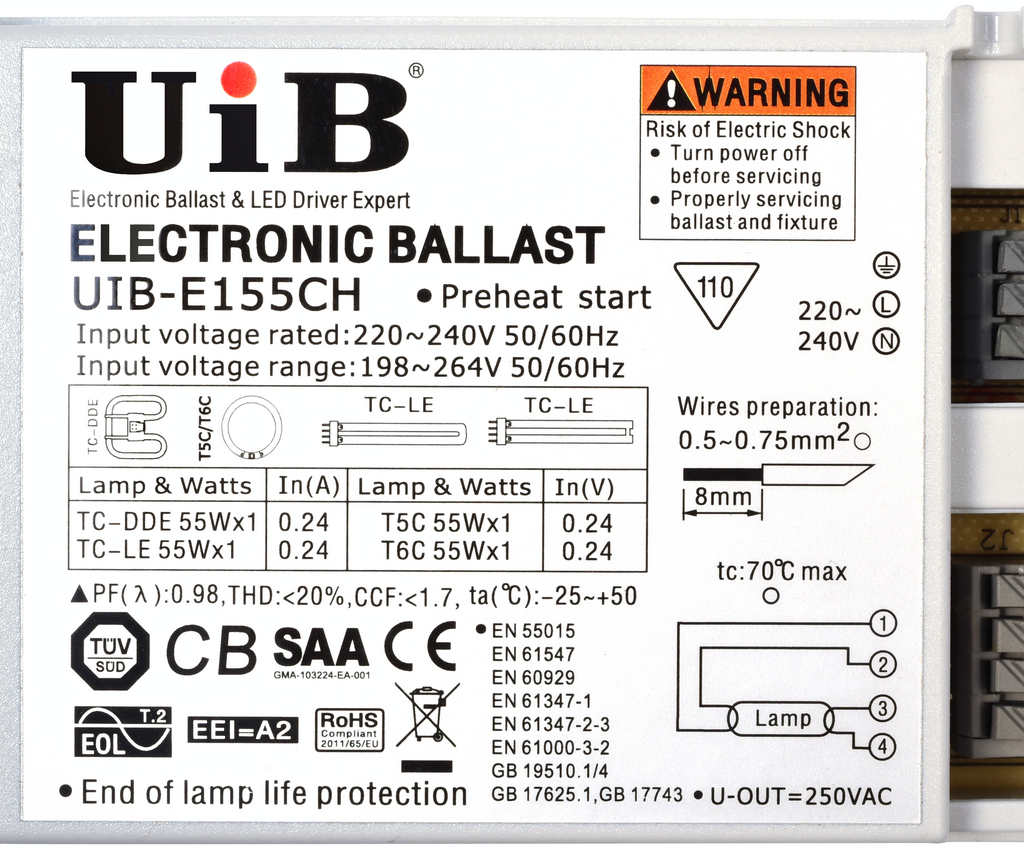 Balastro eletrónico sera 08239 para sistema pond UV-C 55 W