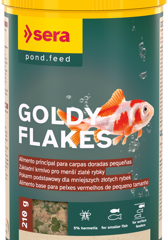 Embalagem sera Goldy Flakes Nature 1.000 ml, 210 g, referência 32249
