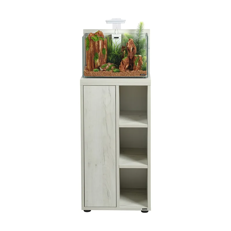 Móvel Zolux IDRO 20 branco cérusé, com aquário ilustrativo não incluído