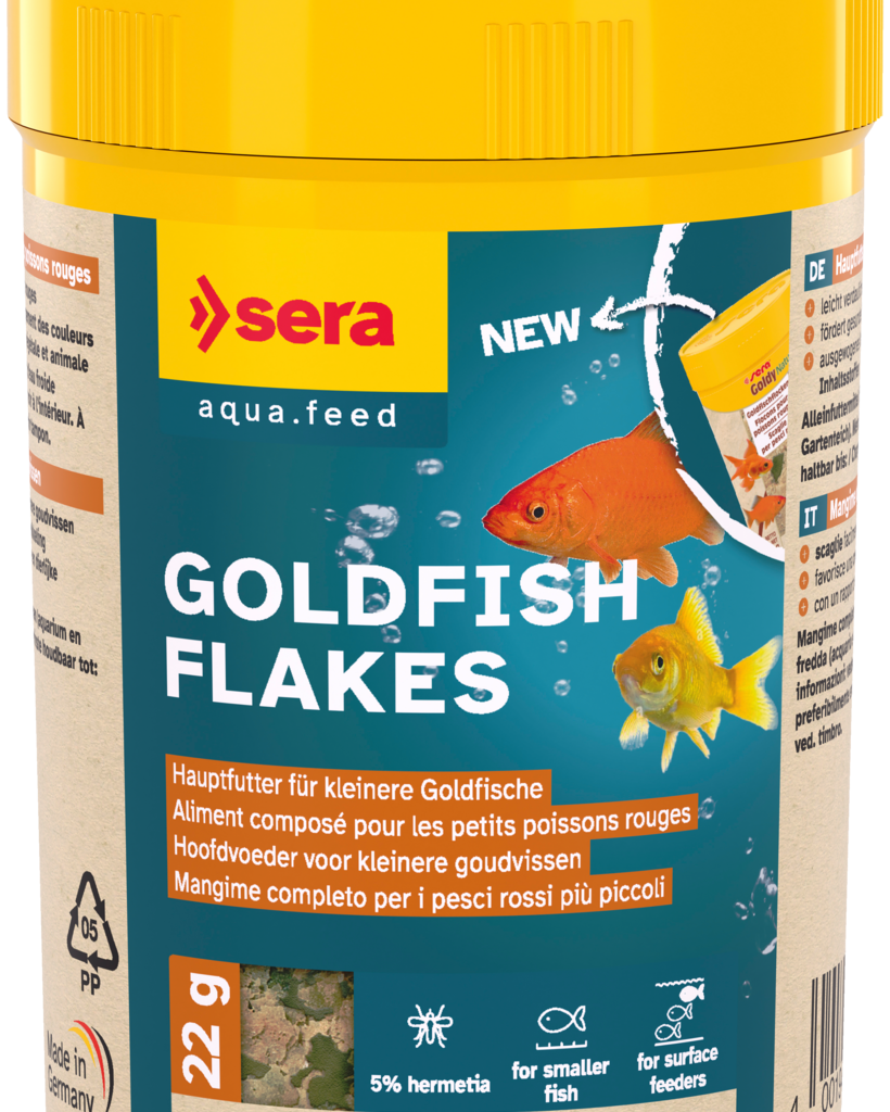 Embalagem sera Goldfish Flakes 100 ml, 22 g, referência 32247