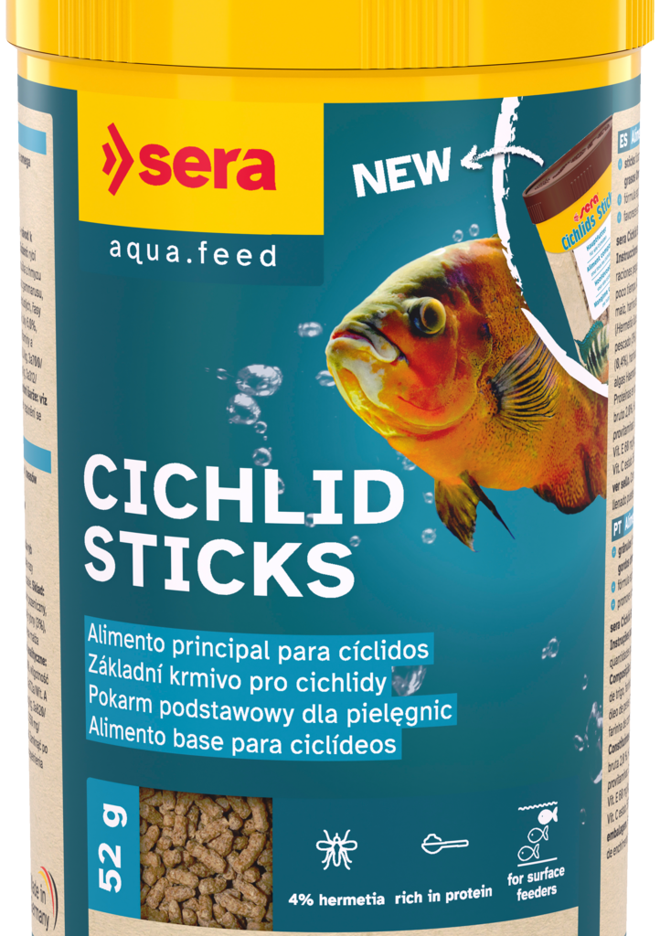 Embalagem Sera Cichlid Sticks Nature 250 ml, 52 g