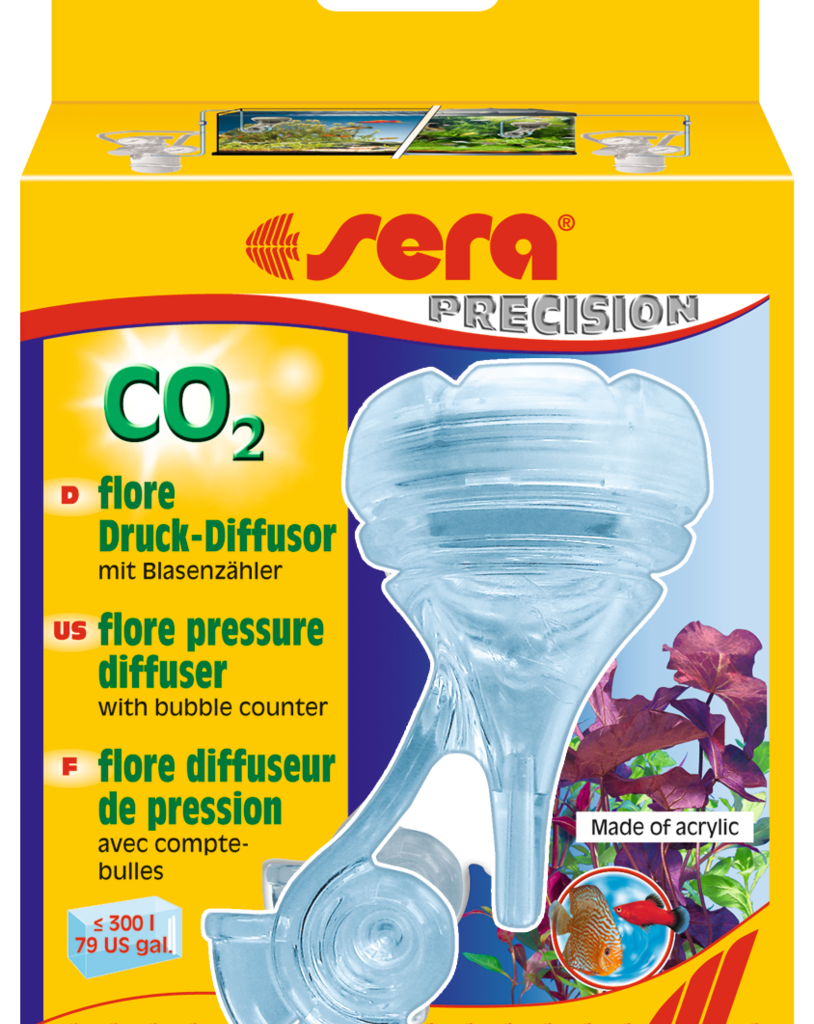 Embalagem do difusor de pressão CO2 Sera flore com contador de bolhas