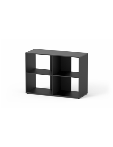 Móvel Aquatlantis Standard 100 preto com prateleiras abertas