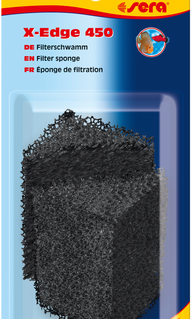 Sera X-Edge 450, embalagem de duas esponjas filtrantes pretas de substituição