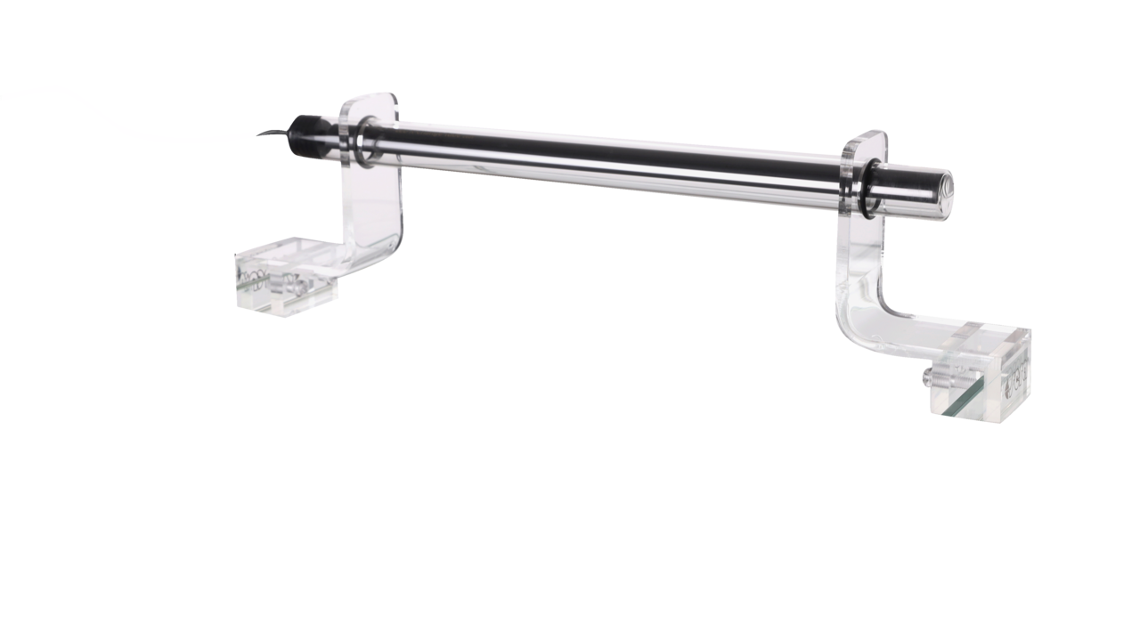 sera Scaper Cube Tube Holder 32761 com suportes transparentes e um tubo LED daylight sunrise 360