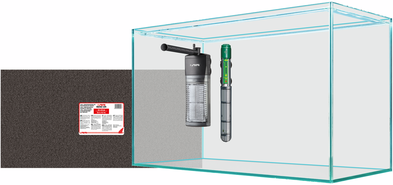 Aquário sera AquaTank de 160 litros com filtro X-Edge 700, termóstato e base thermo-safe