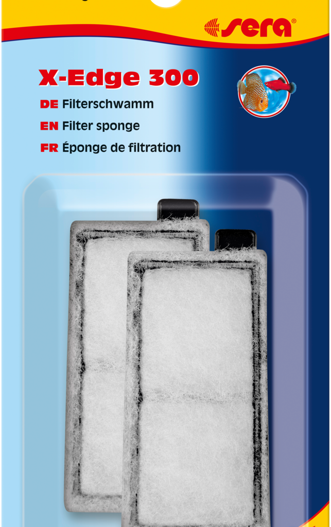 Embalagem Sera X-Edge 300 com dois cartuchos filtrantes brancos de substituição