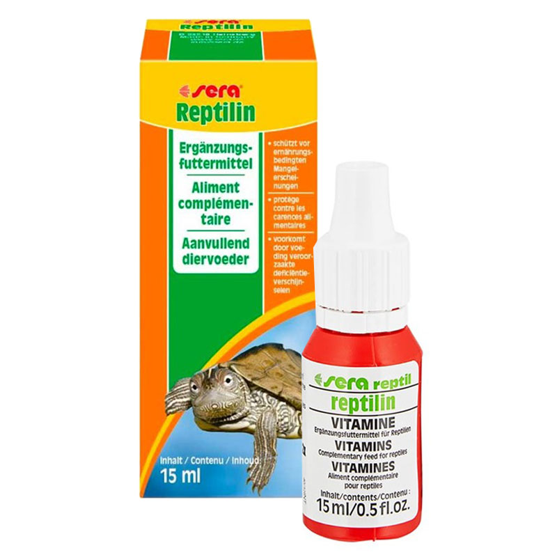 Caixa e frasco Sera Reptilin 15 ml