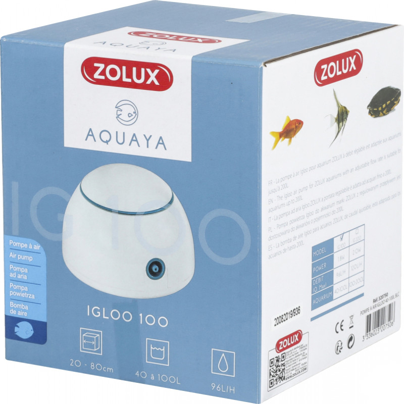 Embalagem da bomba de ar Zolux Aquaya Igloo 100 branca 320750